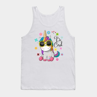 Cute unicorn with sunglasses. Very beautiful design for kids. Tank Top